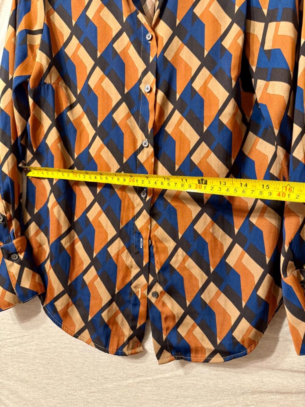 Banana Republic geometric print blouse – size S – blue/orange - Picture 5 of 5